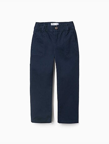 Pantalón carpenter de sarga con cintura elástica