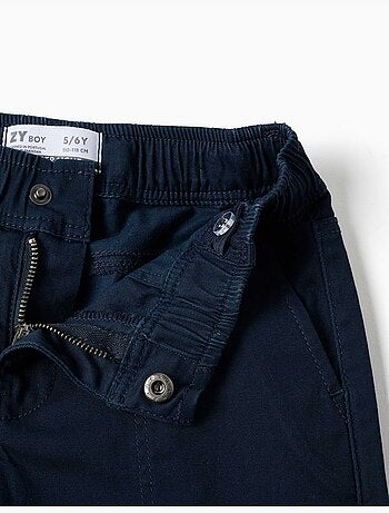 Pantalón carpenter de sarga con cintura elástica
