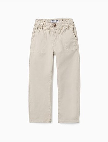 Pantalón carpenter de sarga con cintura elástica