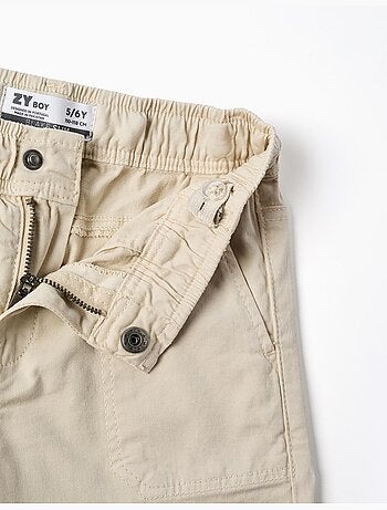 Pantalón carpenter de sarga con cintura elástica