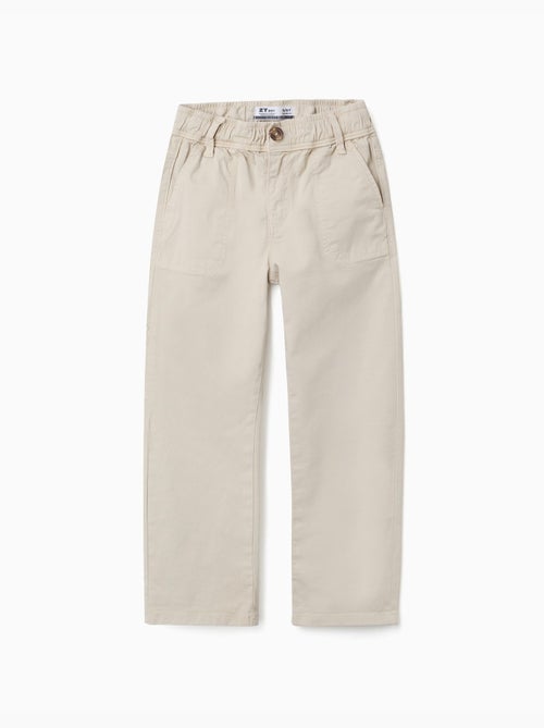 Pantalón carpenter de sarga con cintura elástica - Kiabi Pantalón carpenter de sarga con cintura elástica - Kiabi