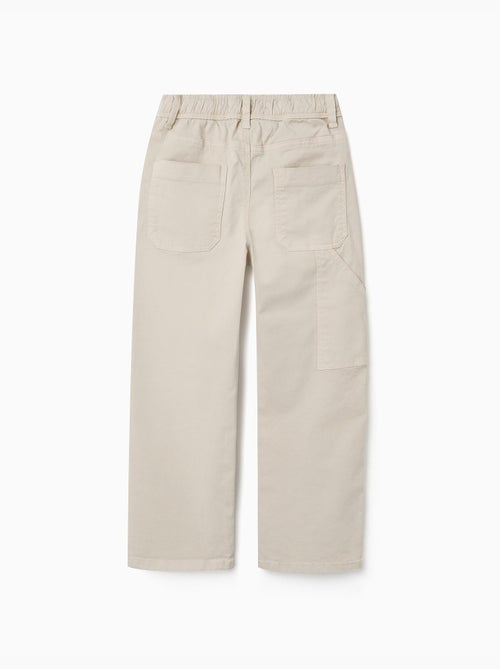 Pantalón carpenter de sarga con cintura elástica - Kiabi Pantalón carpenter de sarga con cintura elástica - Kiabi