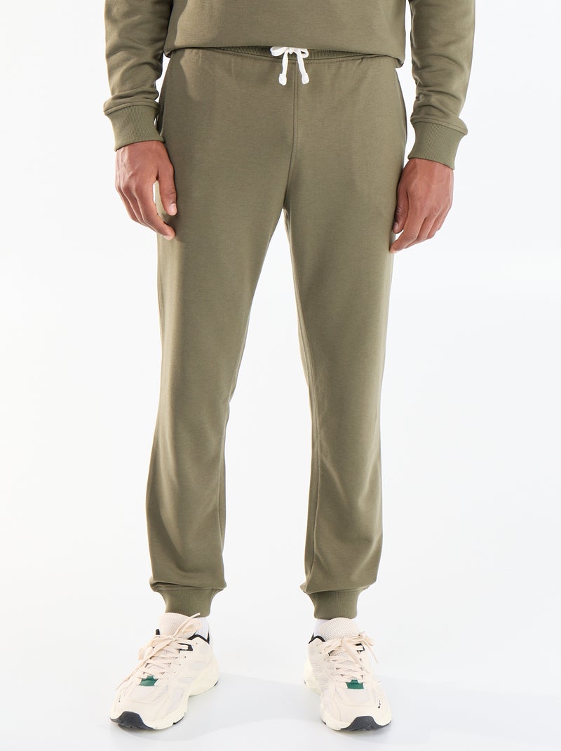 Pantalón chándal de felpa Kaki - Kiabi