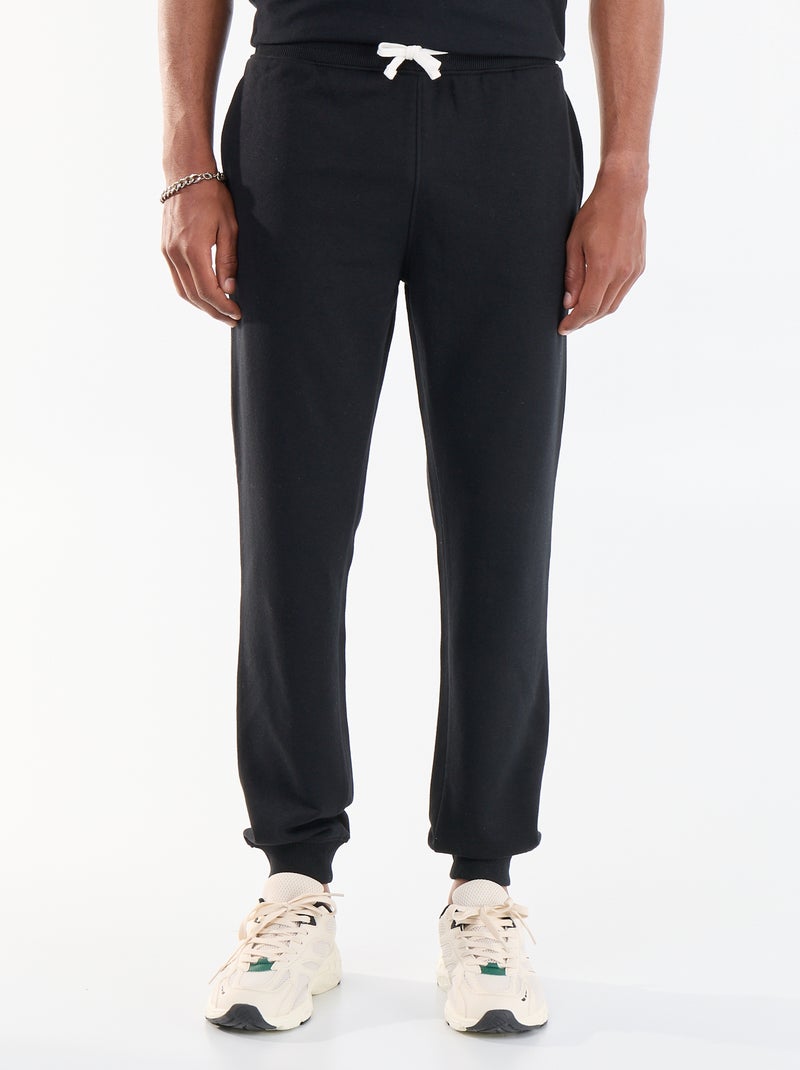 Pantalón chándal de felpa Negro - Kiabi