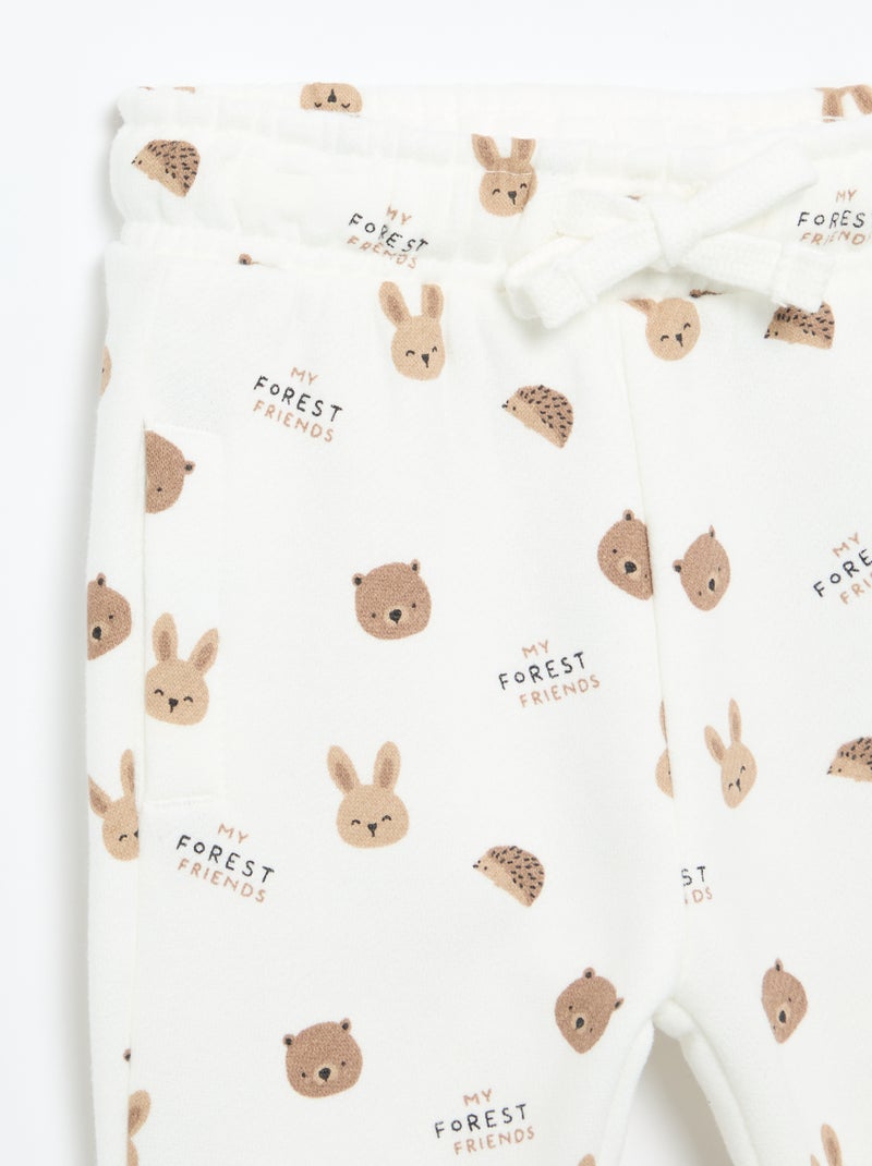 Pantalón chándal estampado Beige - Kiabi