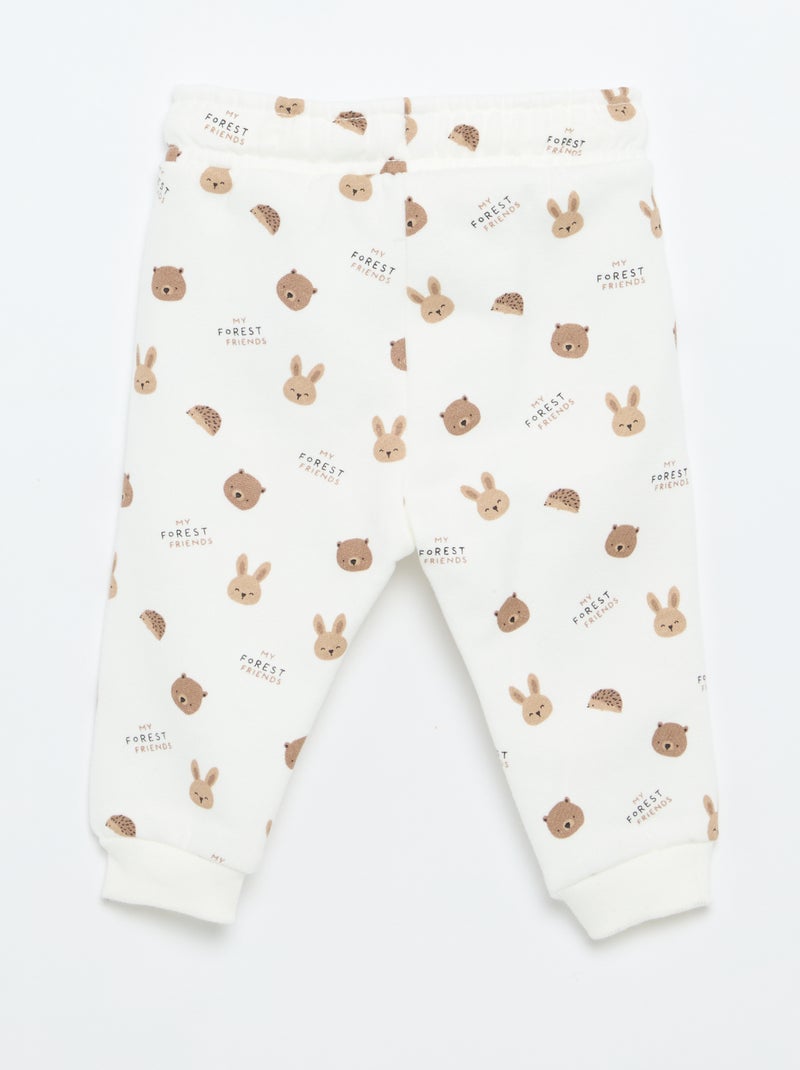 Pantalón chándal estampado Beige - Kiabi