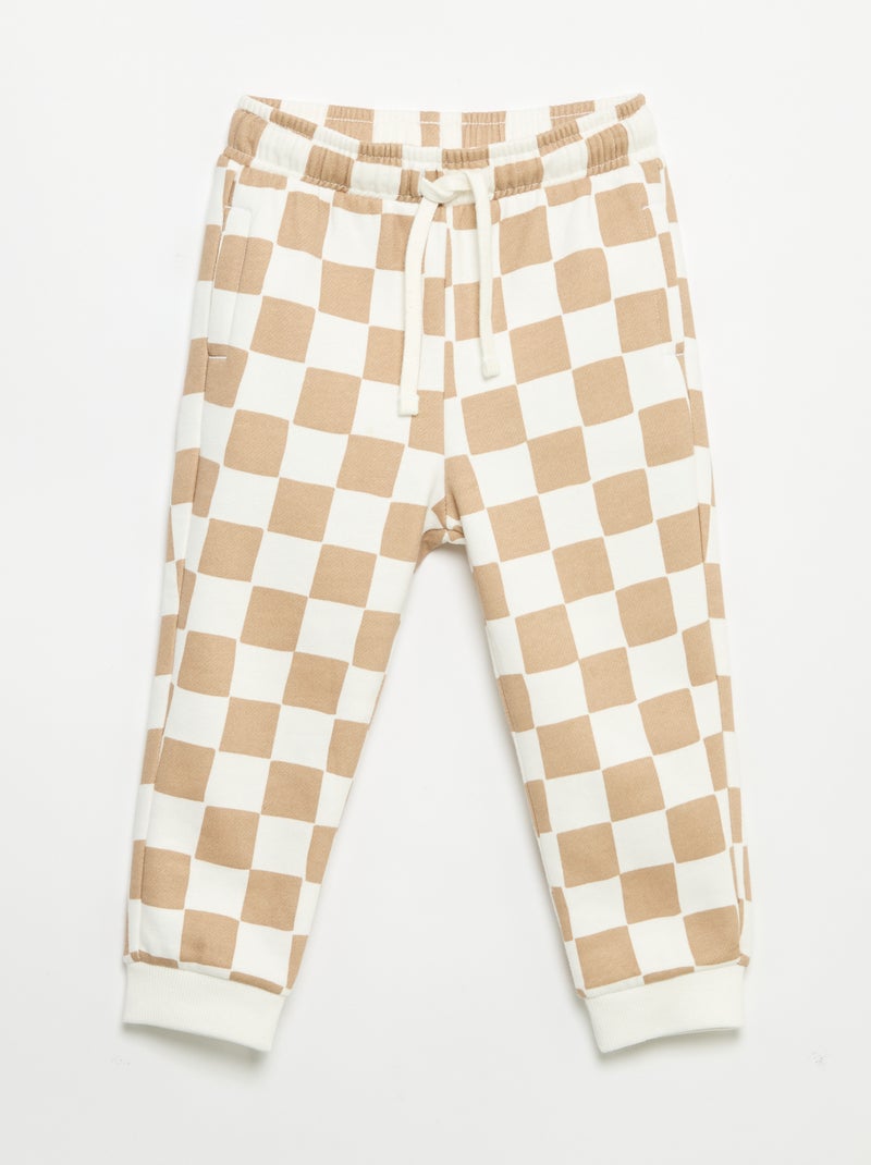 Pantalón chándal estampado Beige - Kiabi