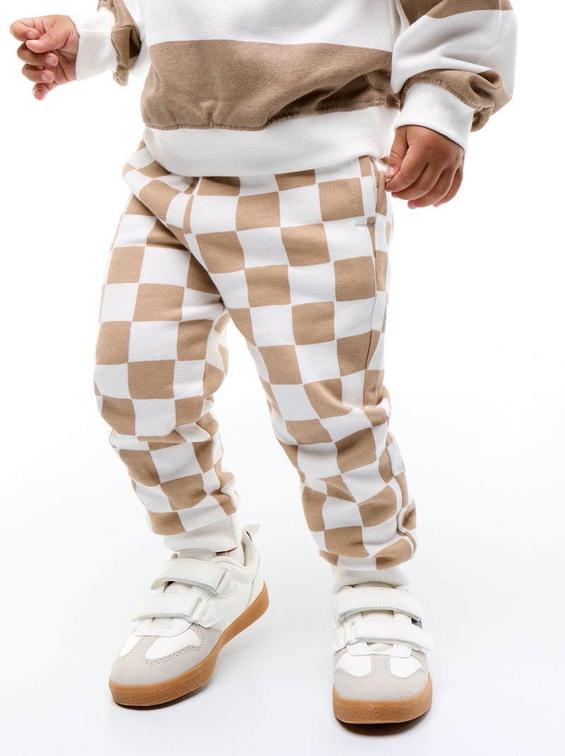 Pantalón chándal estampado Beige - Kiabi