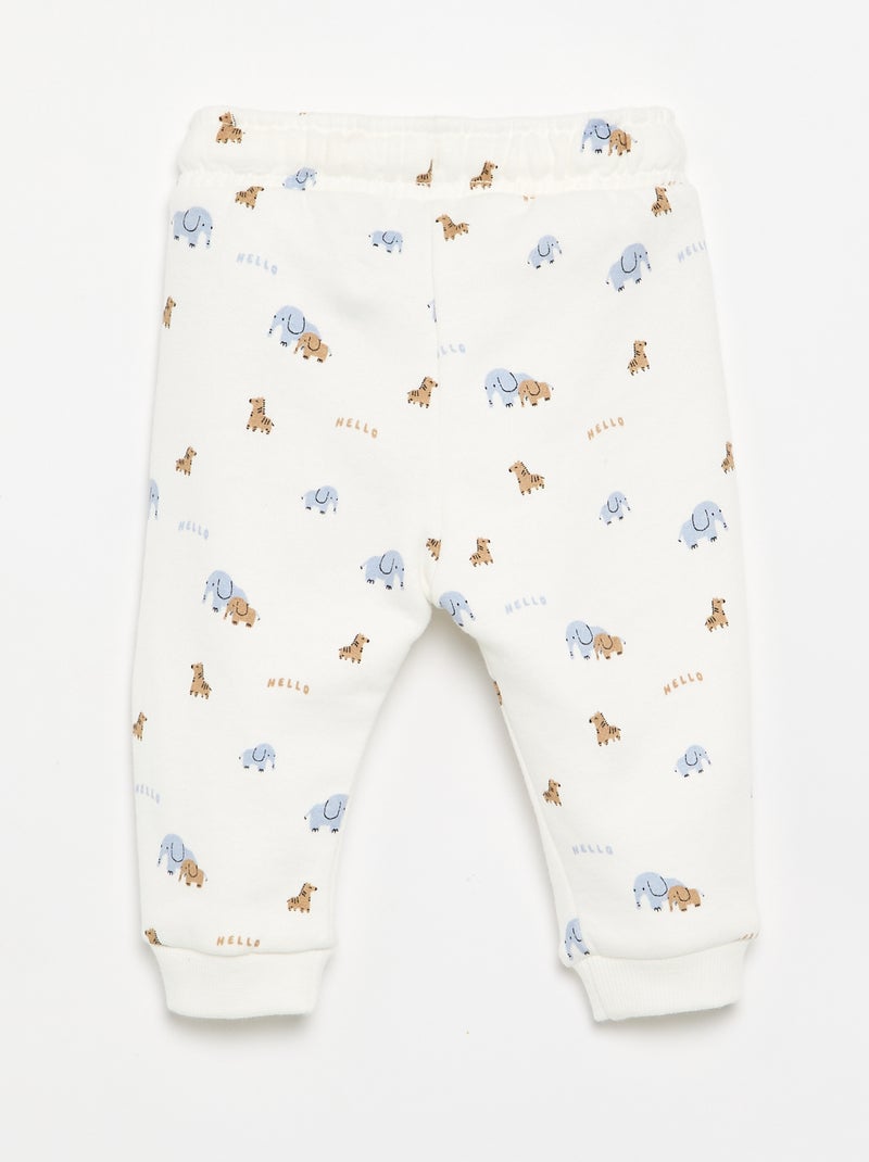 Pantalón chándal estampado Beige - Kiabi