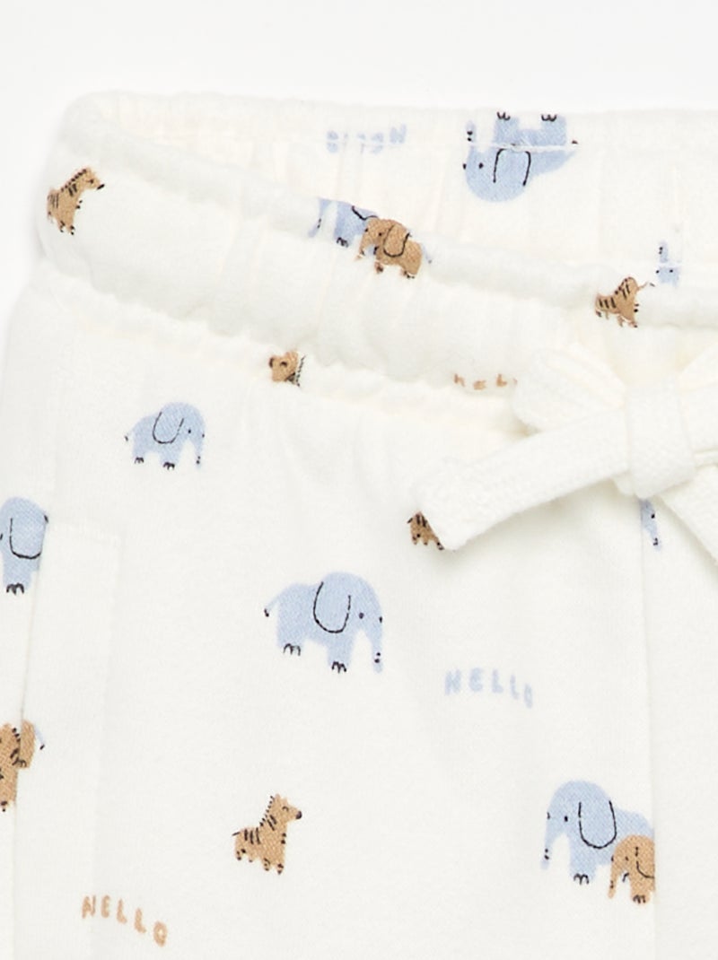Pantalón chándal estampado Beige - Kiabi