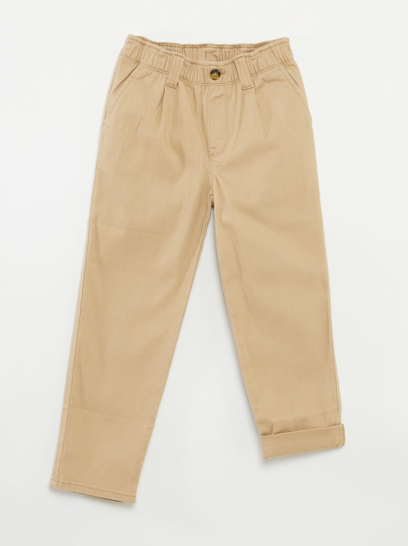 Pantalón chino - colección fácil de poner BEIGE - Kiabi