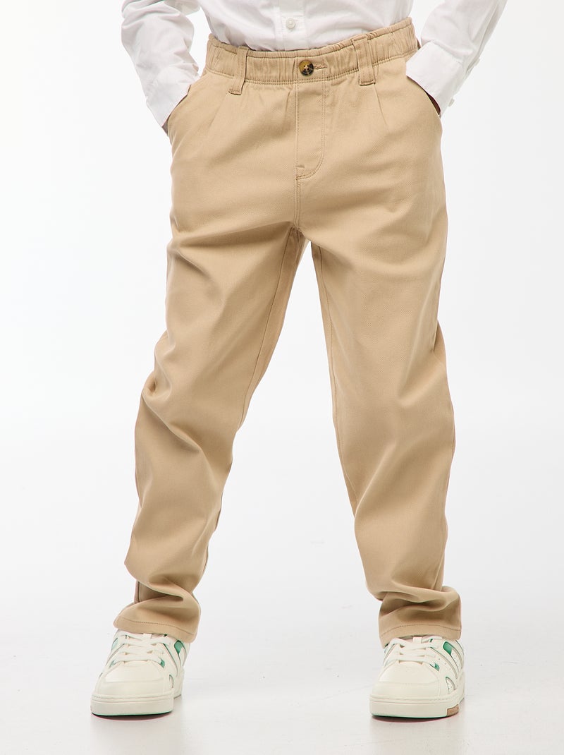 Pantalón chino - colección fácil de poner BEIGE - Kiabi