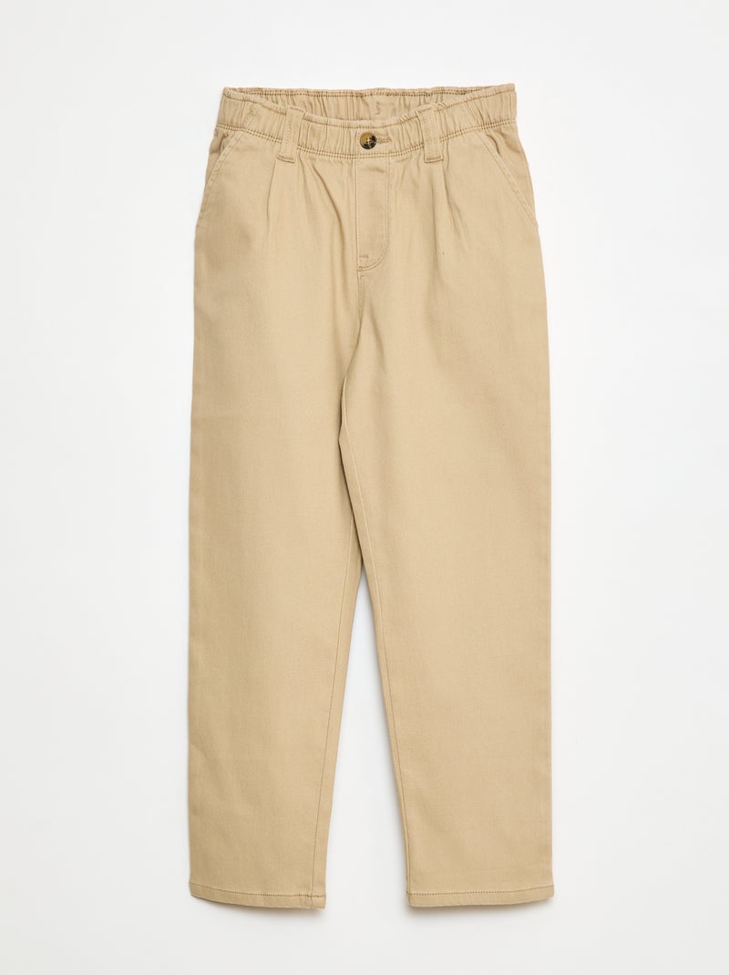 Pantalón chino - colección fácil de poner BEIGE - Kiabi