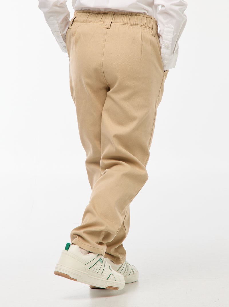 Pantalón chino - colección fácil de poner BEIGE - Kiabi
