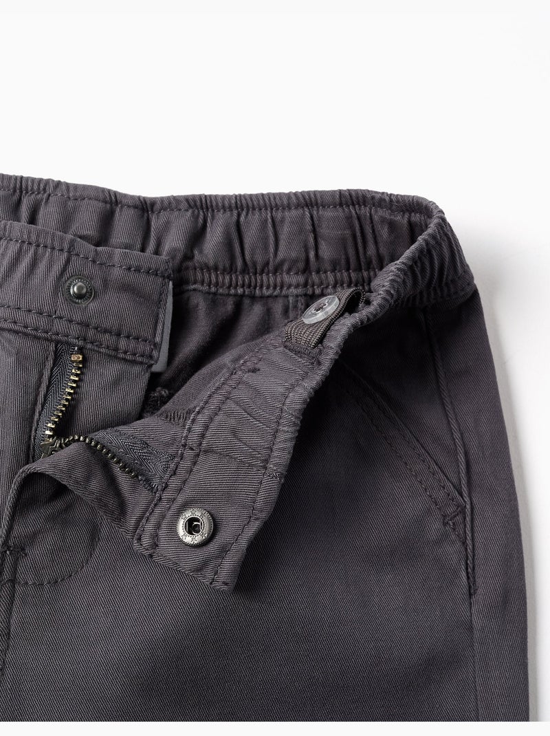 Pantalón chino baggy de sarga B&S Gris oscuro - Kiabi