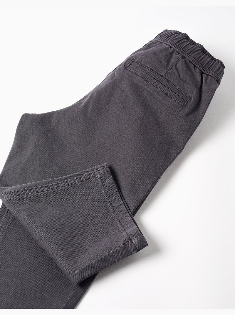 Pantalón chino baggy de sarga B&S Gris oscuro - Kiabi