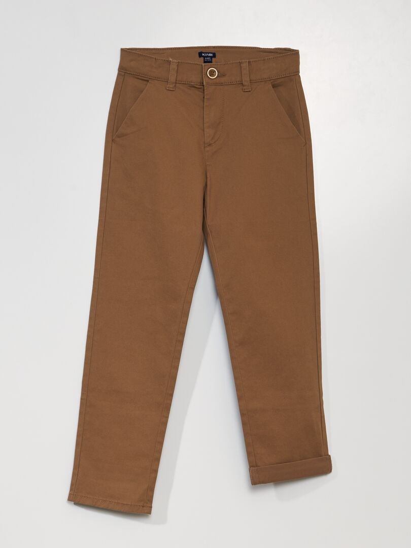 Pantalon chino slim - beige - Kiabi - 9.00€