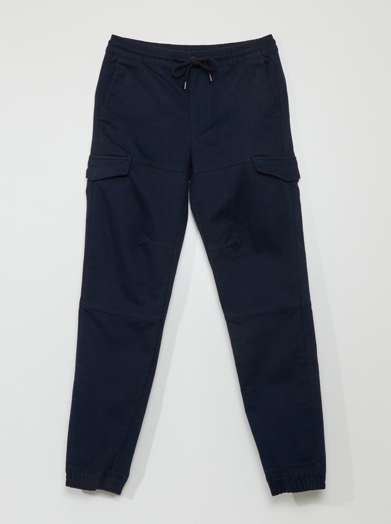Pantalón chino con bolsillos en los laterales AZUL - Kiabi