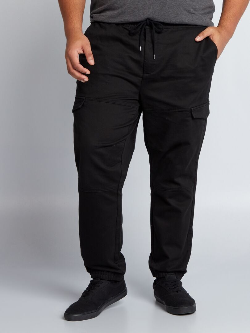 Pantalón chino con bolsillos en los laterales negro - Kiabi