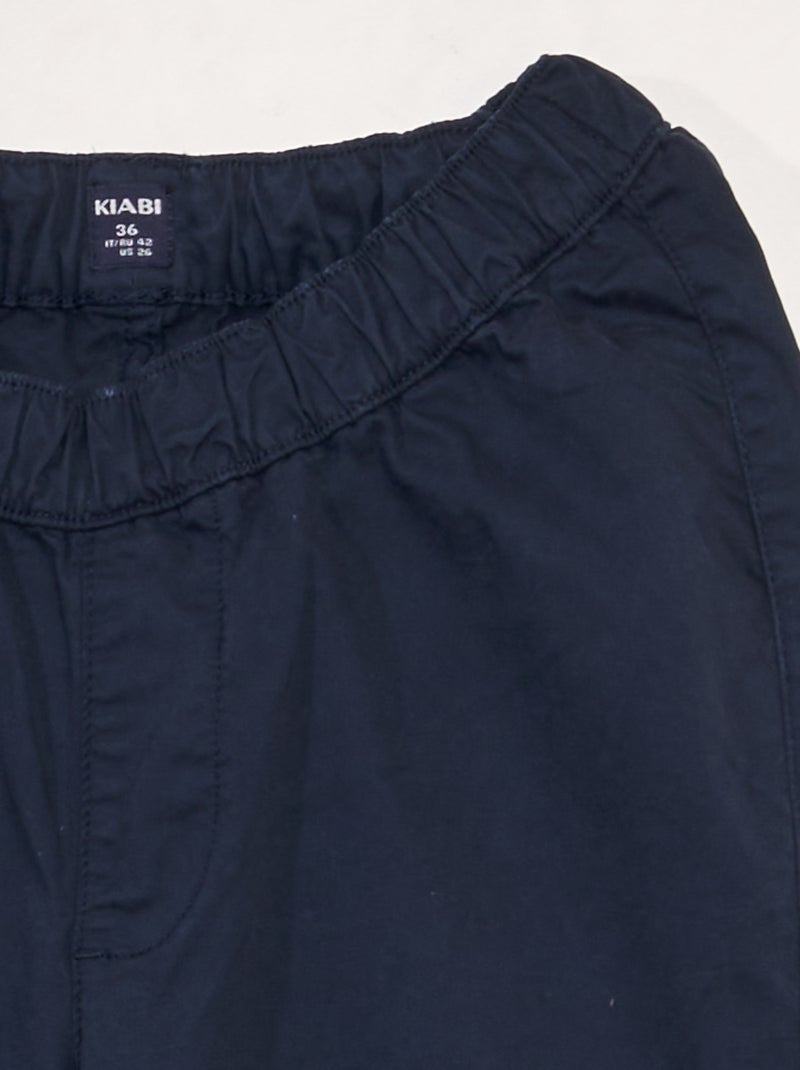 Pantalón chino con cintura elástica - colección fácil de poner AZUL - Kiabi
