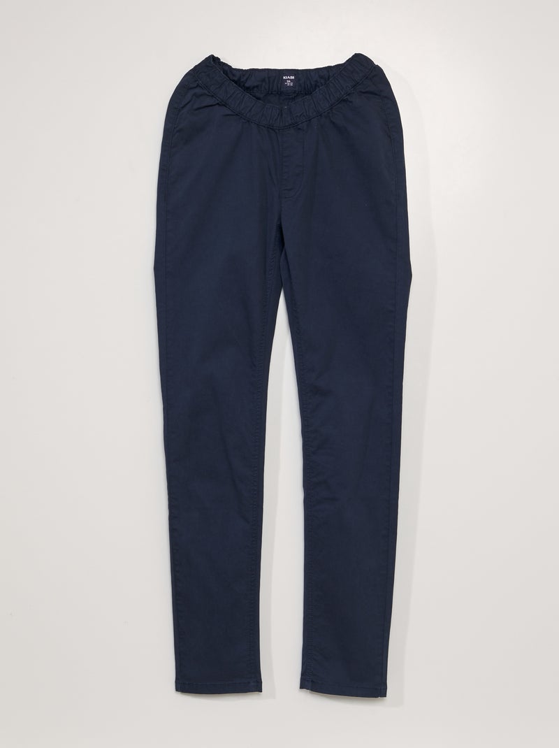 Pantalón chino con cintura elástica - colección fácil de poner AZUL - Kiabi