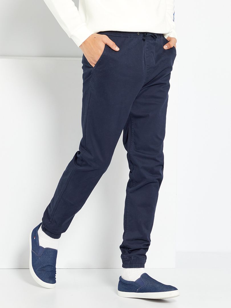 Pantalón chino corte jogger azul - Kiabi