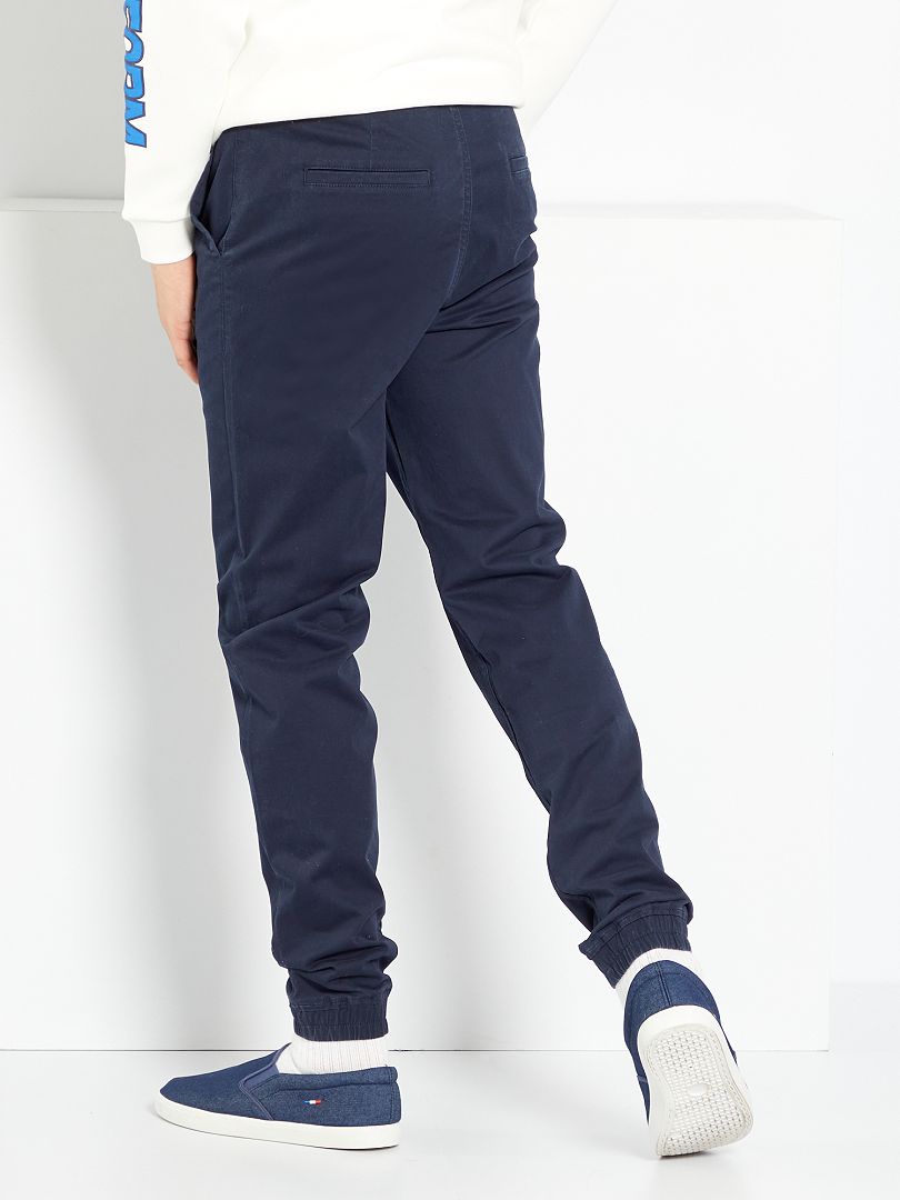 Pantalón chino corte jogger azul - Kiabi