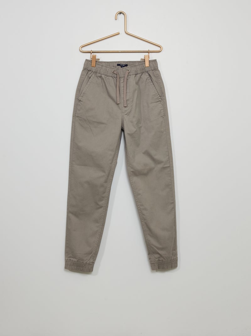 Pantalón chino corte jogger gris ratón - Kiabi