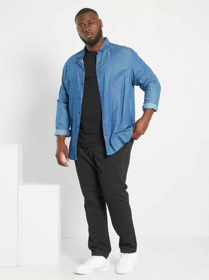 Pantalón chino corte jogger Negro - Kiabi