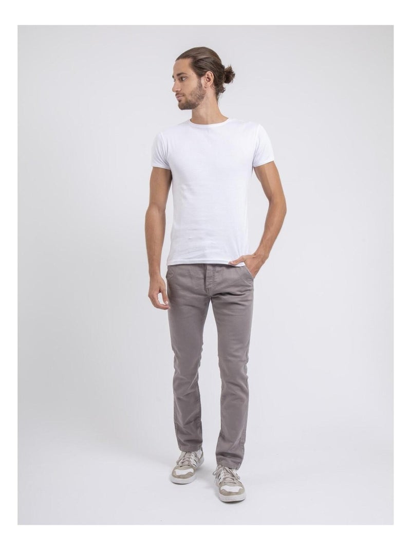Pantalón chino coupe ajustée VALBACOL Gris claro - Kiabi
