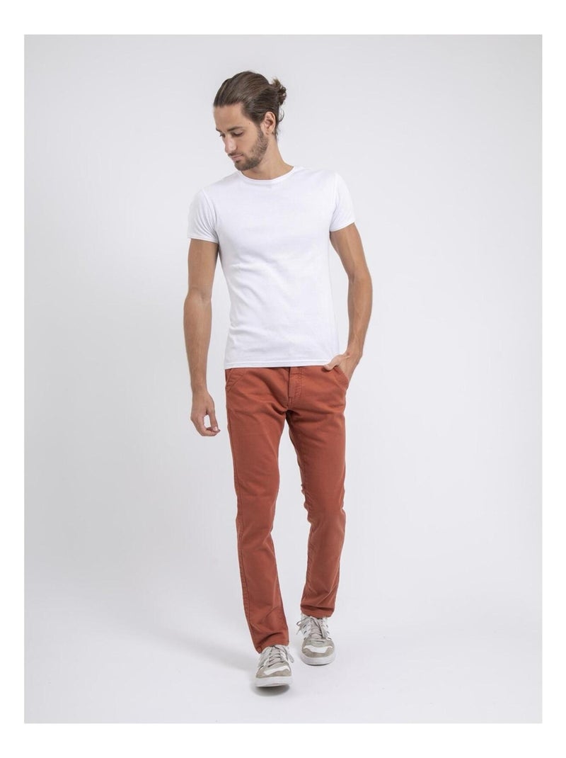 Pantalón chino coupe ajustée VALBACOL Rojo ladrillo - Kiabi