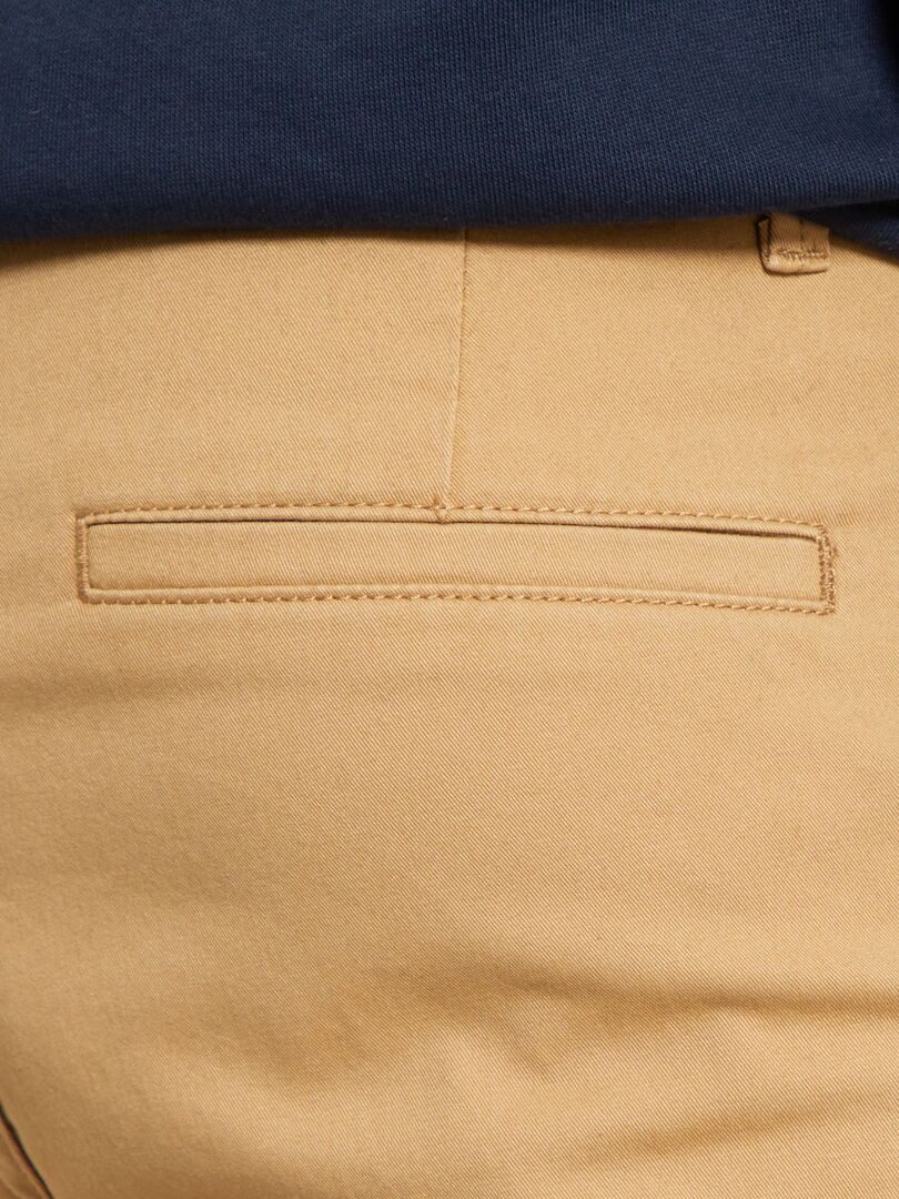 Pantalón chino de algodón elástico BEIGE - Kiabi