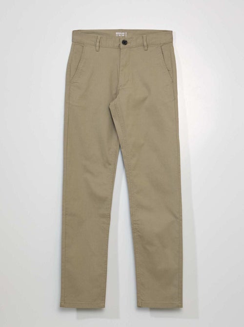 Pantalón chino de algodón elástico L34 - Kiabi