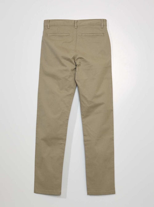 Pantalón chino de algodón elástico L34 - Kiabi