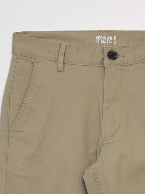 Pantalón chino de algodón elástico L34 - Kiabi