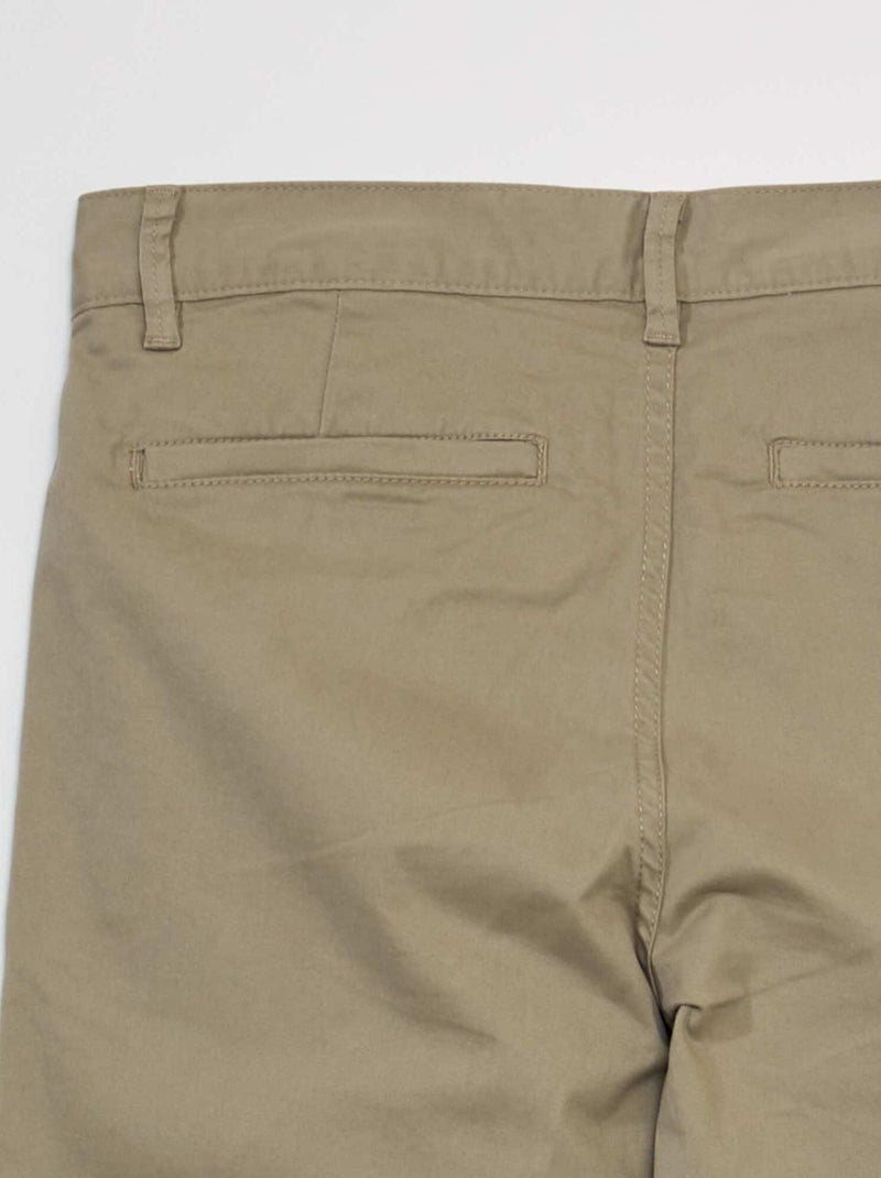 Pantalón chino de algodón elástico L34 BEIGE - Kiabi
