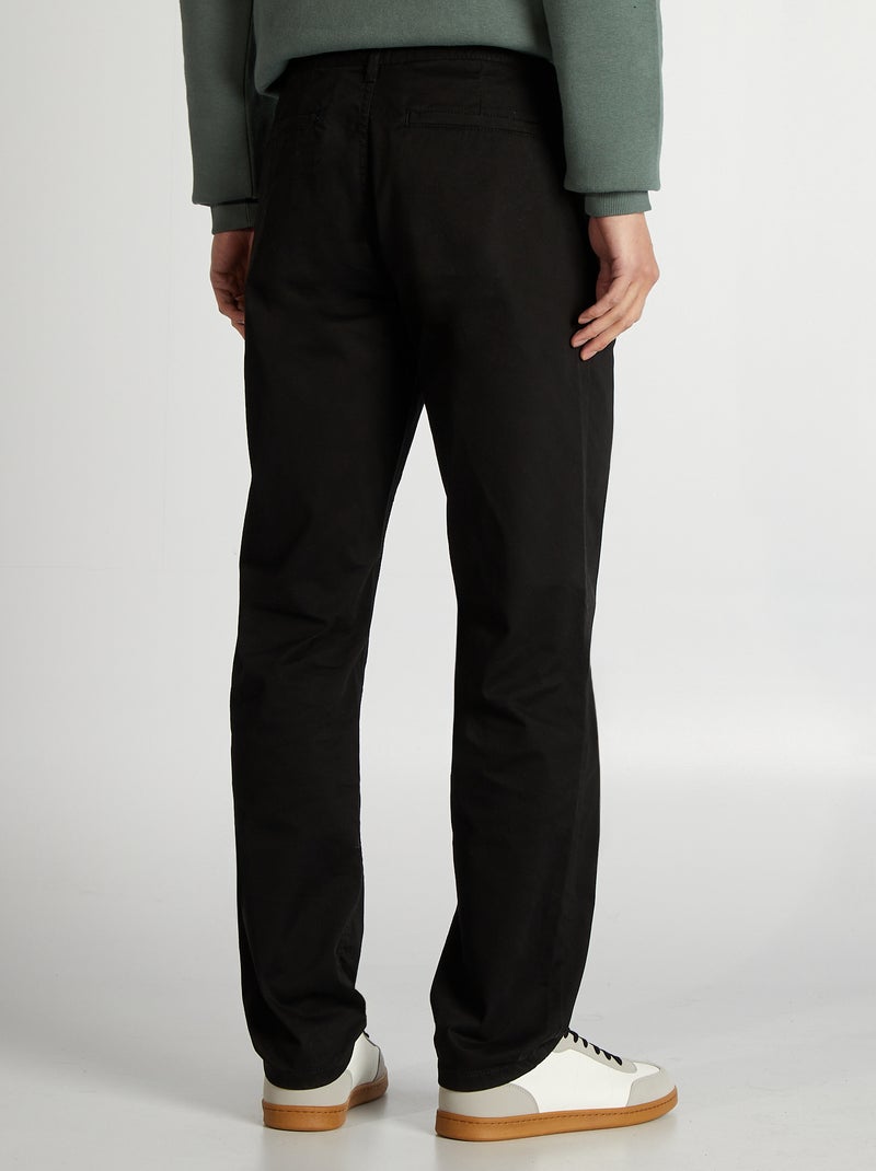Pantalón chino de algodón elástico L34 NEGRO - Kiabi