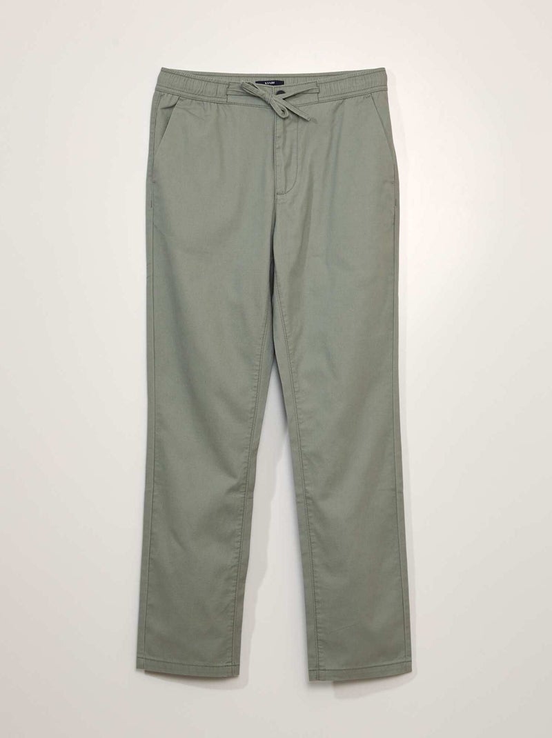 Pantalón chino de algodón VERDE - Kiabi