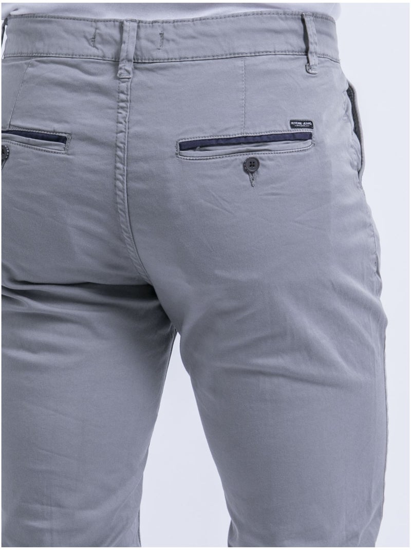 Pantalón chino de corte ajustado CARLTARO Gris - Kiabi