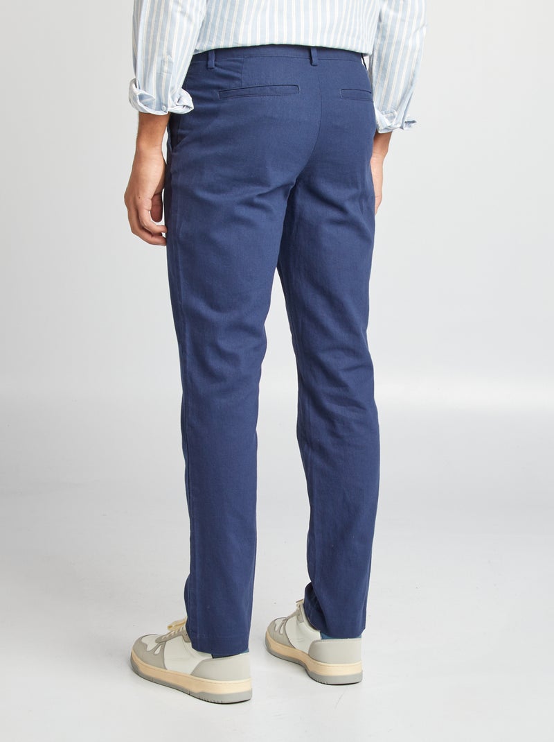 Pantalón chino de corte recto/regular fit Azul - Kiabi