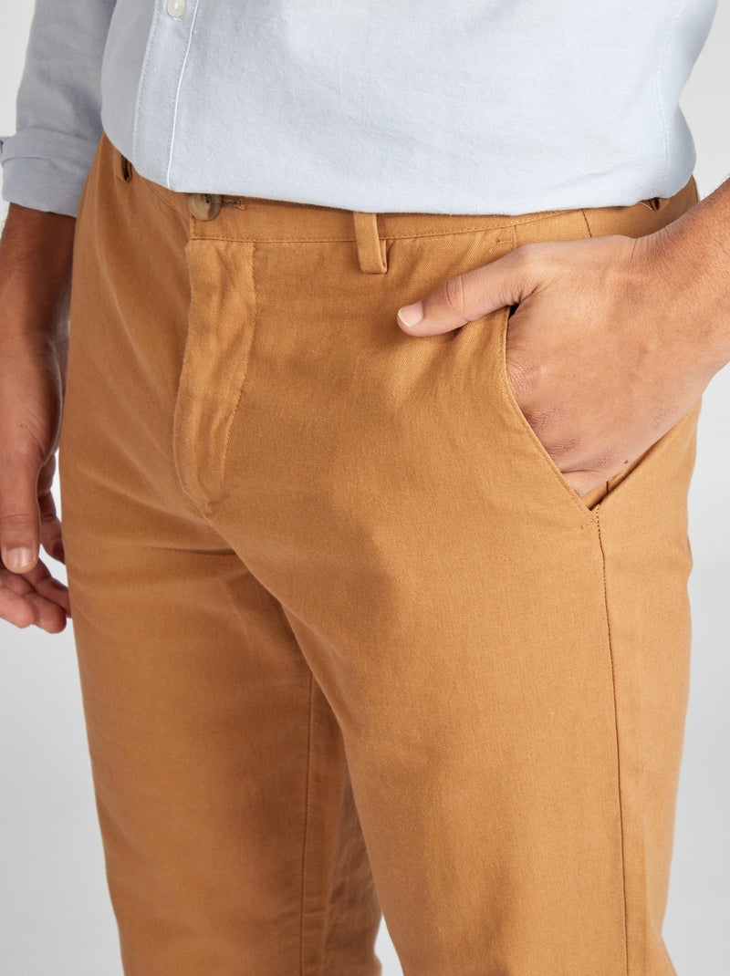 Pantalón chino de corte recto/regular fit BEIGE - Kiabi