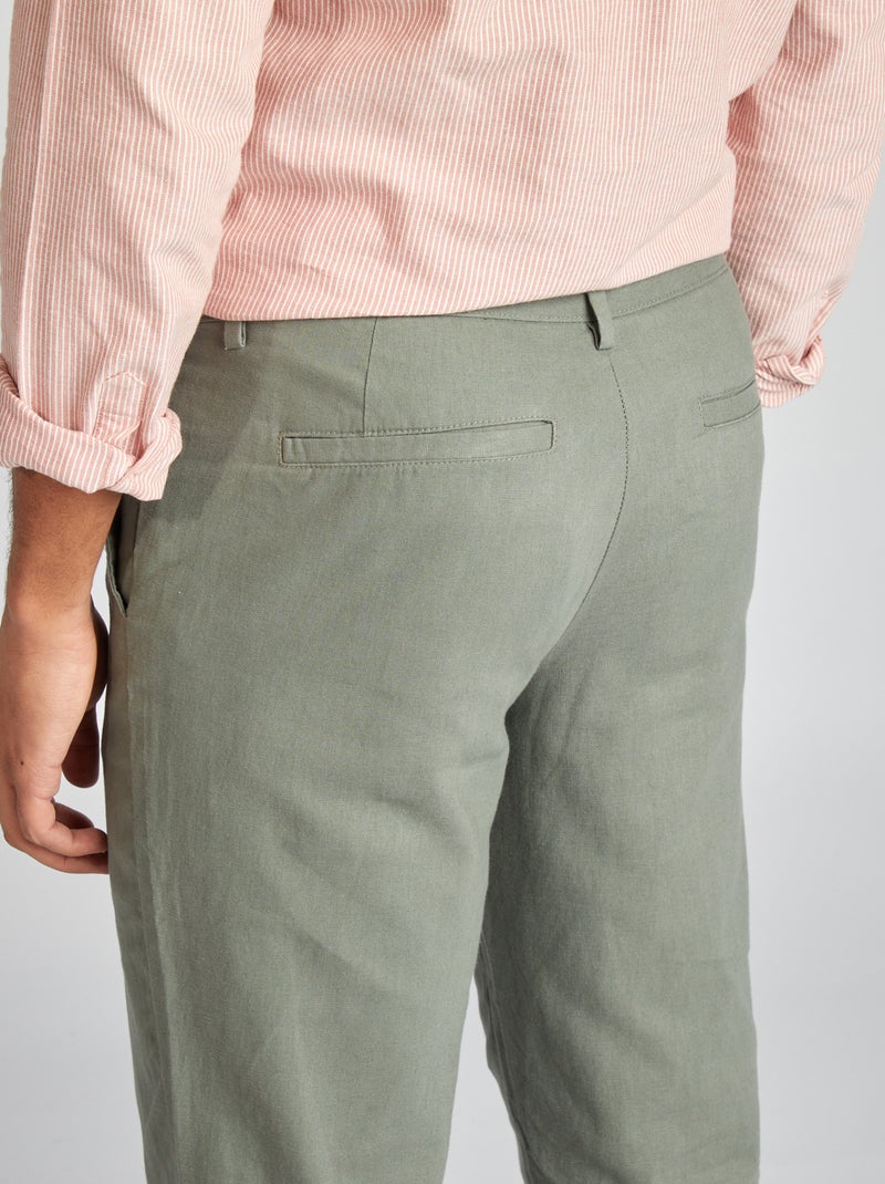 Pantalón chino de corte recto/regular fit VERDE - Kiabi