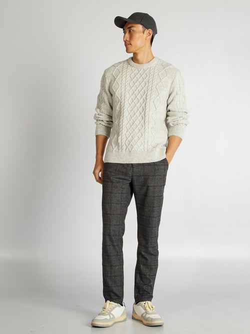 Pantalón chino de cuadros - Kiabi