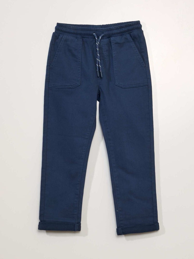 Pantalón chino de estilo jogging AZUL - Kiabi