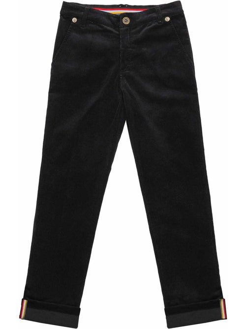 Pantalón chino de invierno para niño | Terciopelo negro | SAINCLAIR - Kiabi