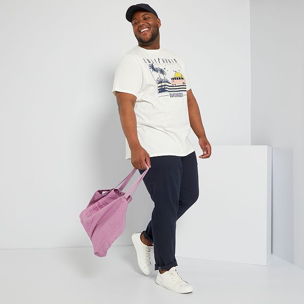Pantalón chino de lino Tallas grandes hombre - AZUL - Kiabi - 25,00€