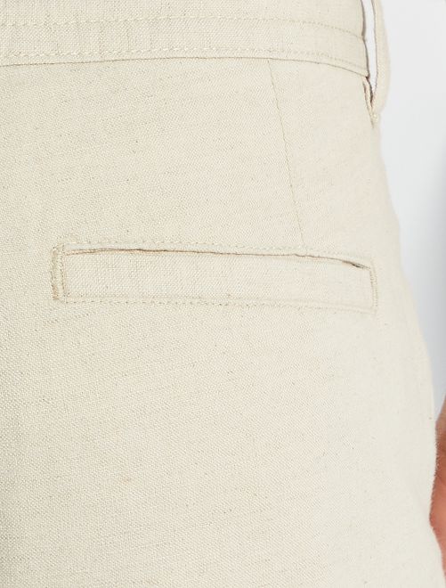 Pantalón chino de lino - BEIGE - Kiabi - 17.00€