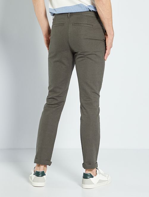 Pantalón chino de lino - KAKI - Kiabi - 17.00€