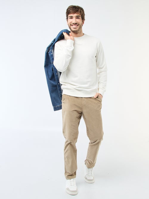 Pantalón chino de pana corte estándar - Kiabi