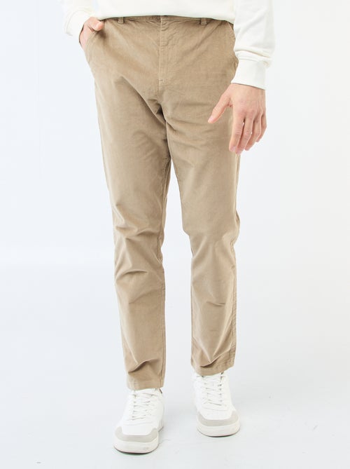 Pantalón chino de pana corte estándar - Kiabi